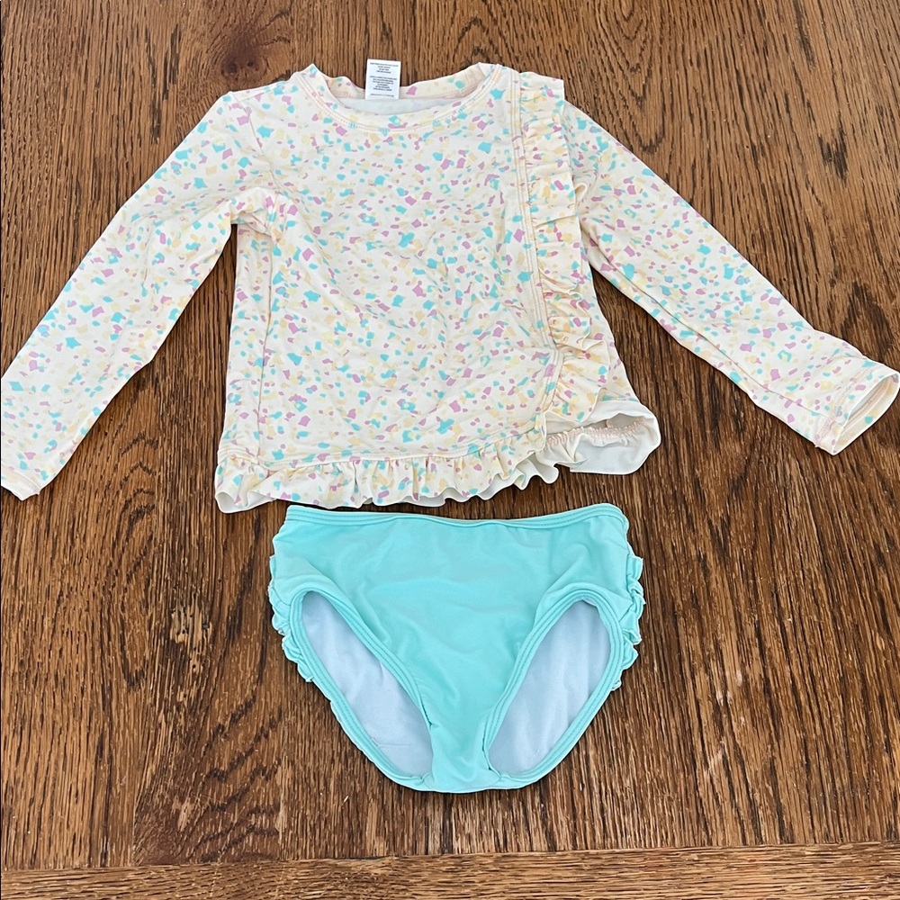 Ruffle Butts Pastel Confetti Rashguard Set